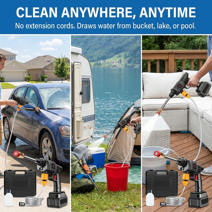 Portable Cordless Pressure Washer | 725 PSI Battery Powered | Dual Battery & Adjustable Nozzle