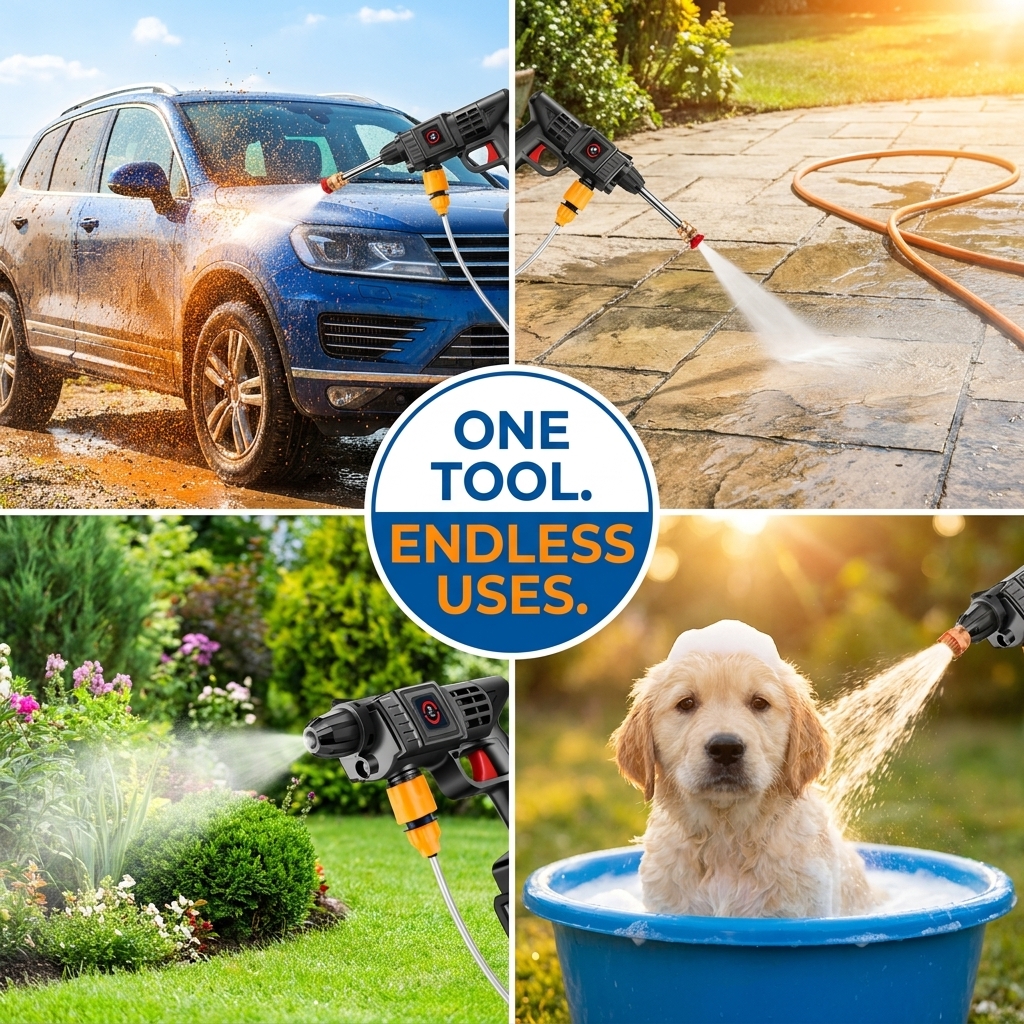 Portable Cordless Pressure Washer | 725 PSI Battery Powered | Dual Battery & Adjustable Nozzle