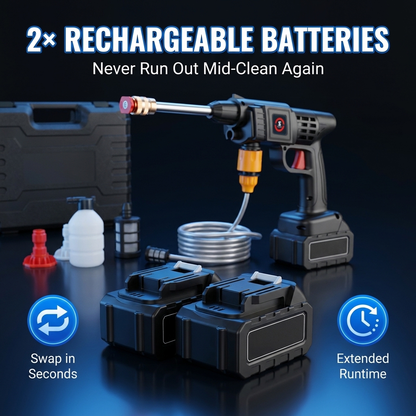 Portable Cordless Pressure Washer | 725 PSI Battery Powered | Dual Battery & Adjustable Nozzle