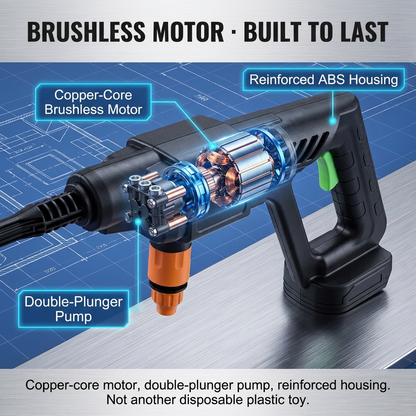 1000 PSI Cordless Portable Pressure Washer — 6-in-1 Nozzle, Dual Battery, Foam Cannon Included