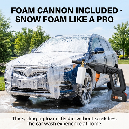 1000 PSI Cordless Portable Pressure Washer — 6-in-1 Nozzle, Dual Battery, Foam Cannon Included